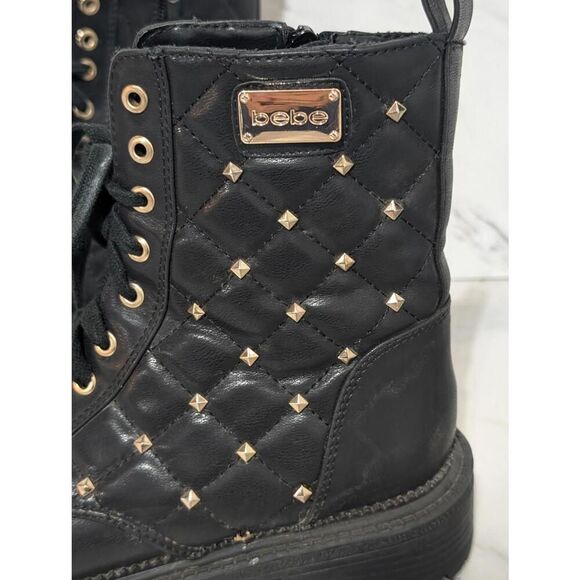Bebe Women’s Quilted Combat Booties with Studs - Size 7 - Picture 4 of 10